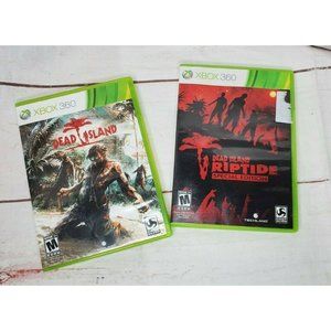 Xbox 360 Dead Island & Dead Island Riptide Video Game Bundle No Scratches